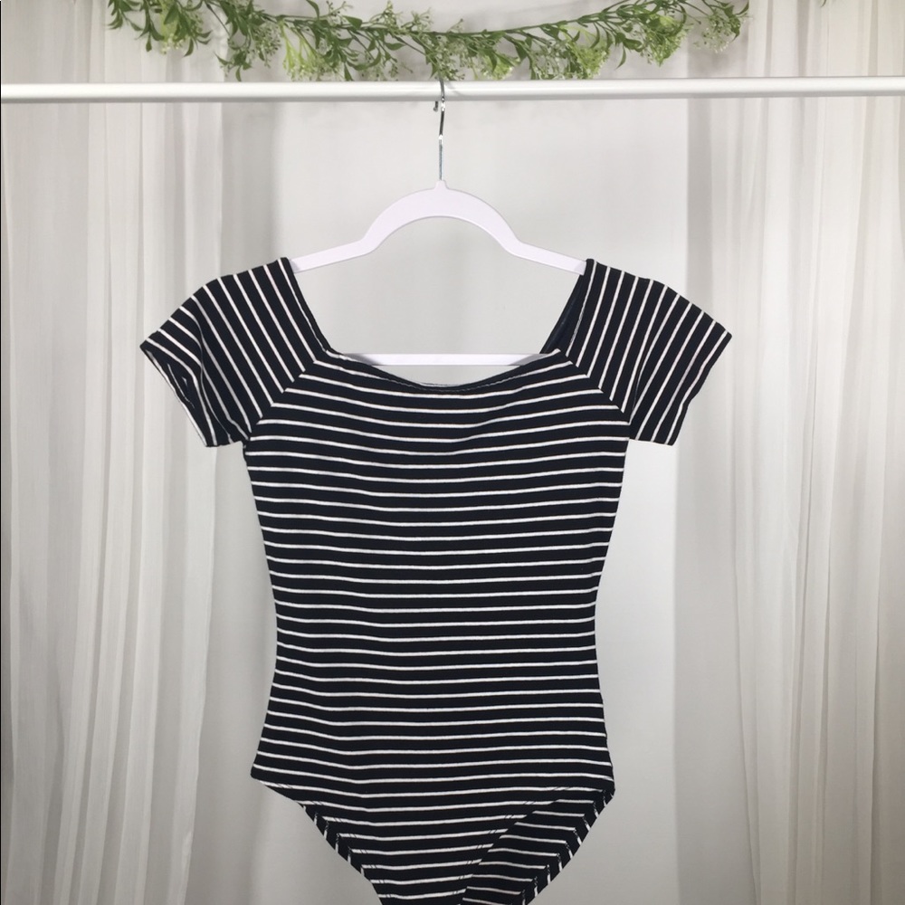 B&W Striped Bodysuit